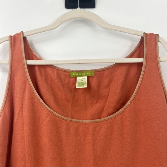 Sigrid Olsen terracotta cotton soft knit scoop neck tank top plus size 3X - Picture 2 of 12